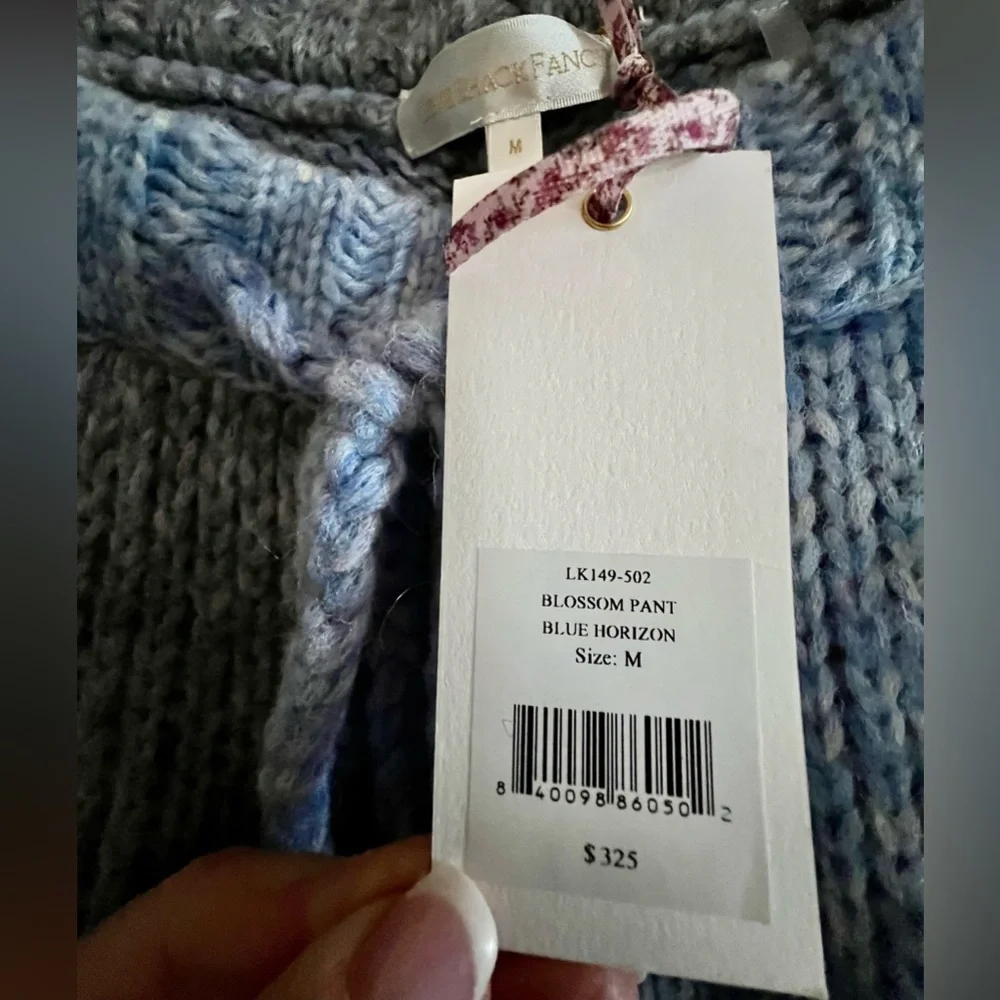 LoveShackFancy Wool Blossom Pant in Blue Horizon Women's Size M with tags - Picture 2 of 8